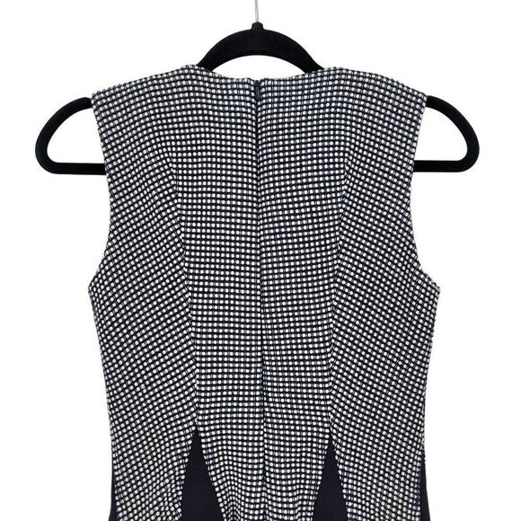 Thakoon Sleeveless Pleated Skater Mini Dress 6 Navy Geometric Polka-dot Italy - Picture 7 of 12